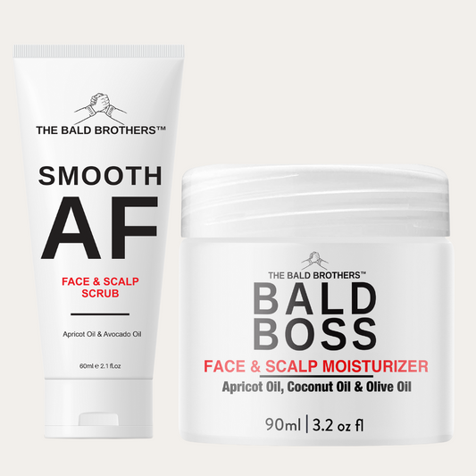 Bald AF Bald Head Care Set | Bald Head Moisturiser & Exfoliate Scrub Set