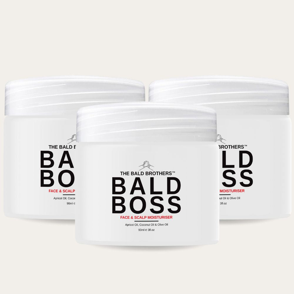 Bald Boss | 3-Pack Mattifying Bald Head Moisturiser | 9 Months Supply