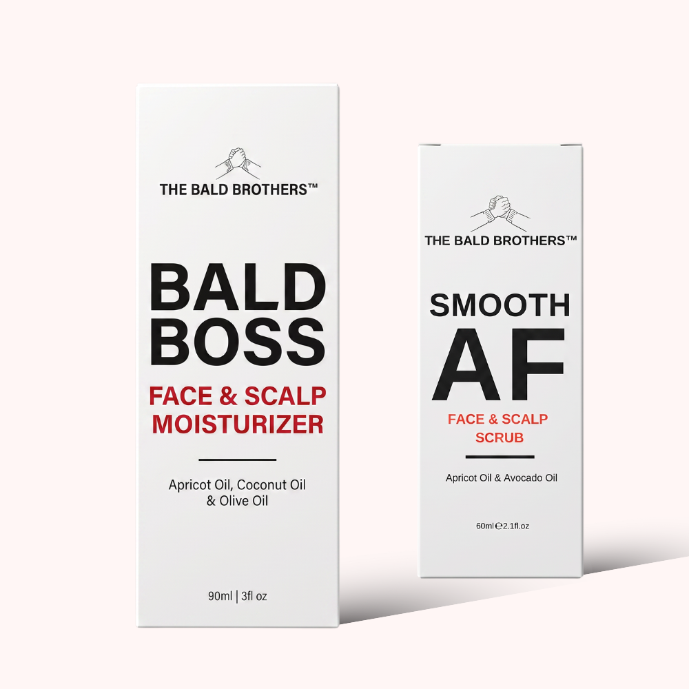 Bald AF Bald Head Care Set | Bald Head Moisturiser & Exfoliate Scrub Set
