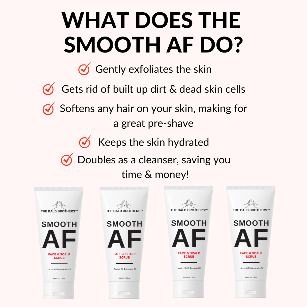 Bald AF Bald Head Care Set | Bald Head Moisturiser & Exfoliate Scrub Set