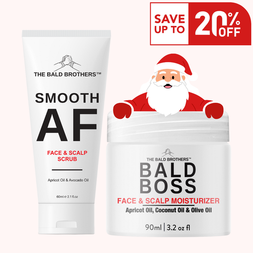 Bald AF Bald Head Care Set | Bald Head Moisturiser & Exfoliate Scrub Set
