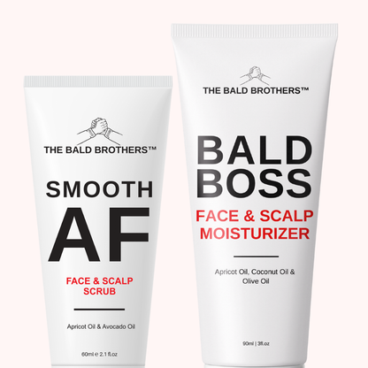 Bald AF Bald Head Care Set | Bald Head Moisturiser & Exfoliate Scrub Set