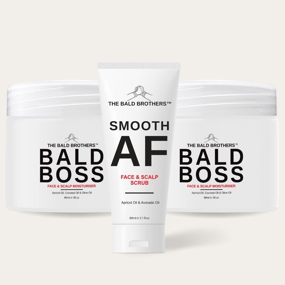 Bald Head Grooming 90 Day Gift Set Bald Boss Scalp Moisturiser