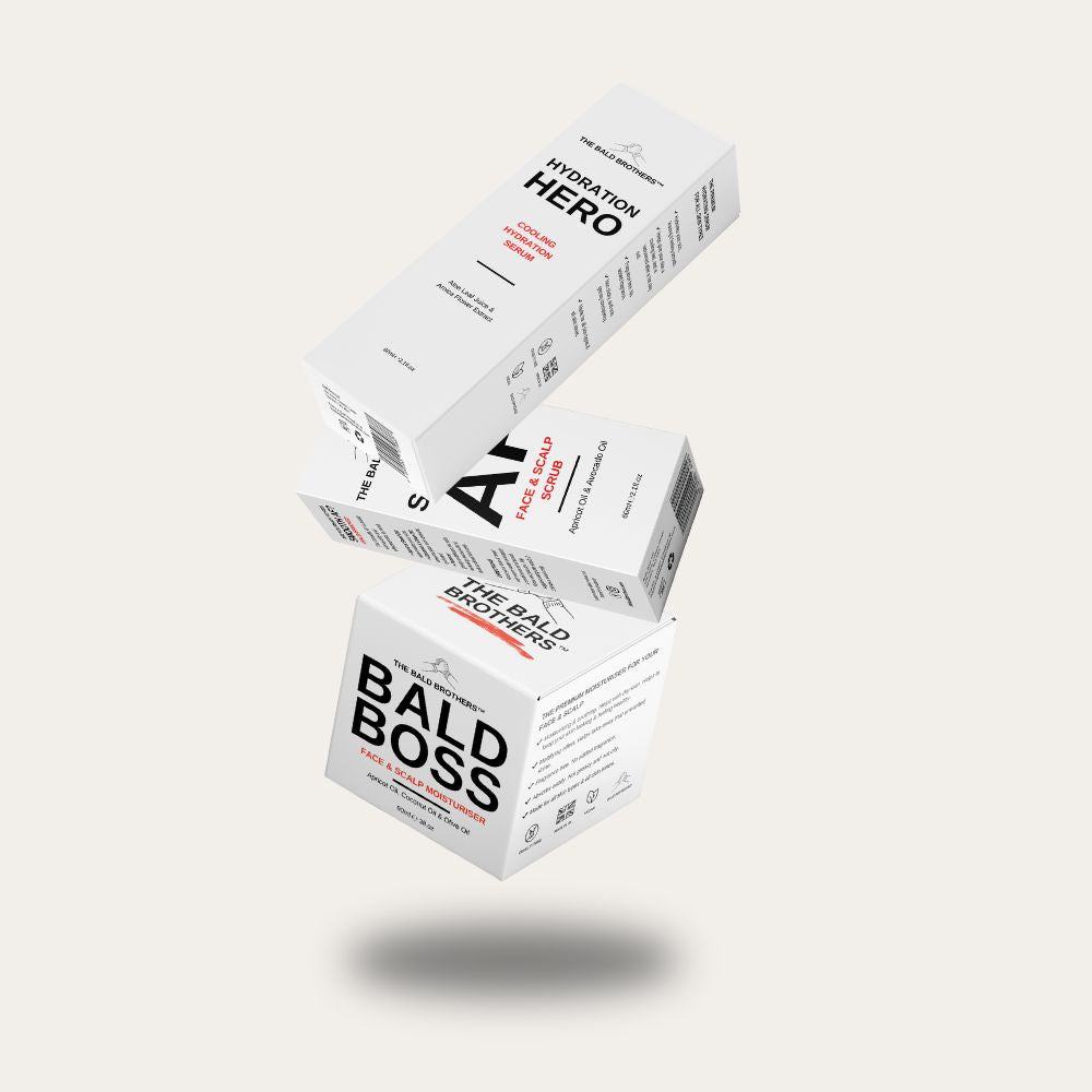Elite Bald Head Care Gift Set + Free Toiletry Bag | 180 Day Bald Head Care Skincare Supply