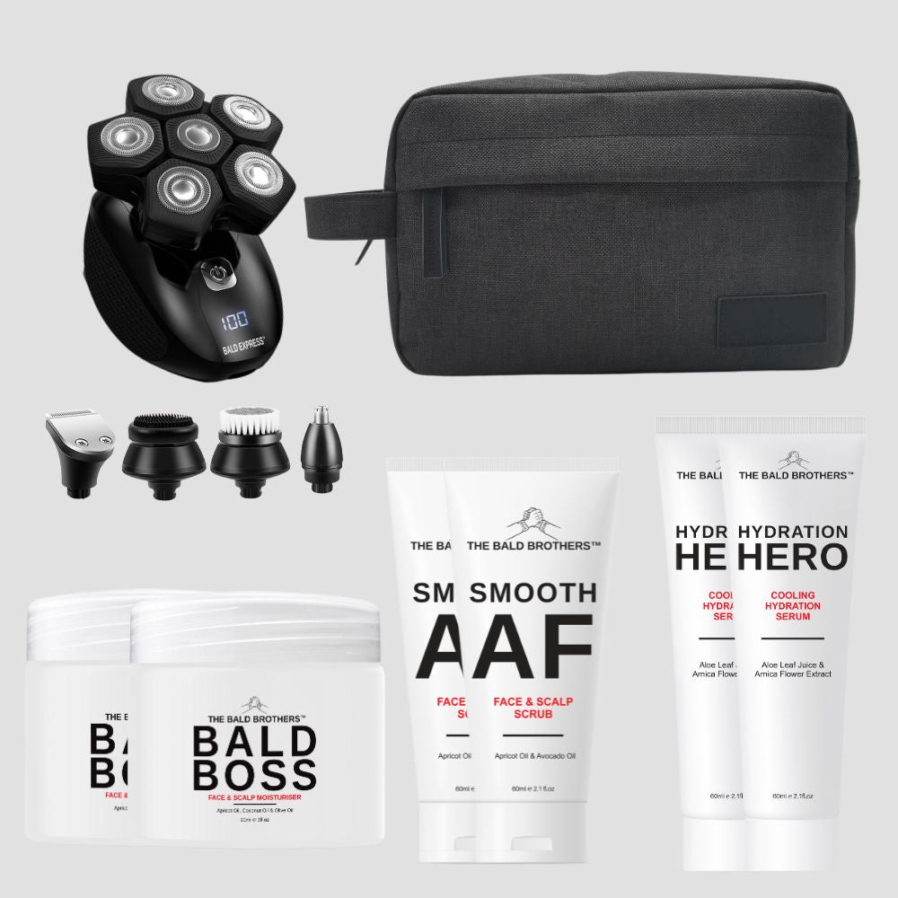 Ultimate Bald Head Shaver Gift Set + Free Toiletry Bag