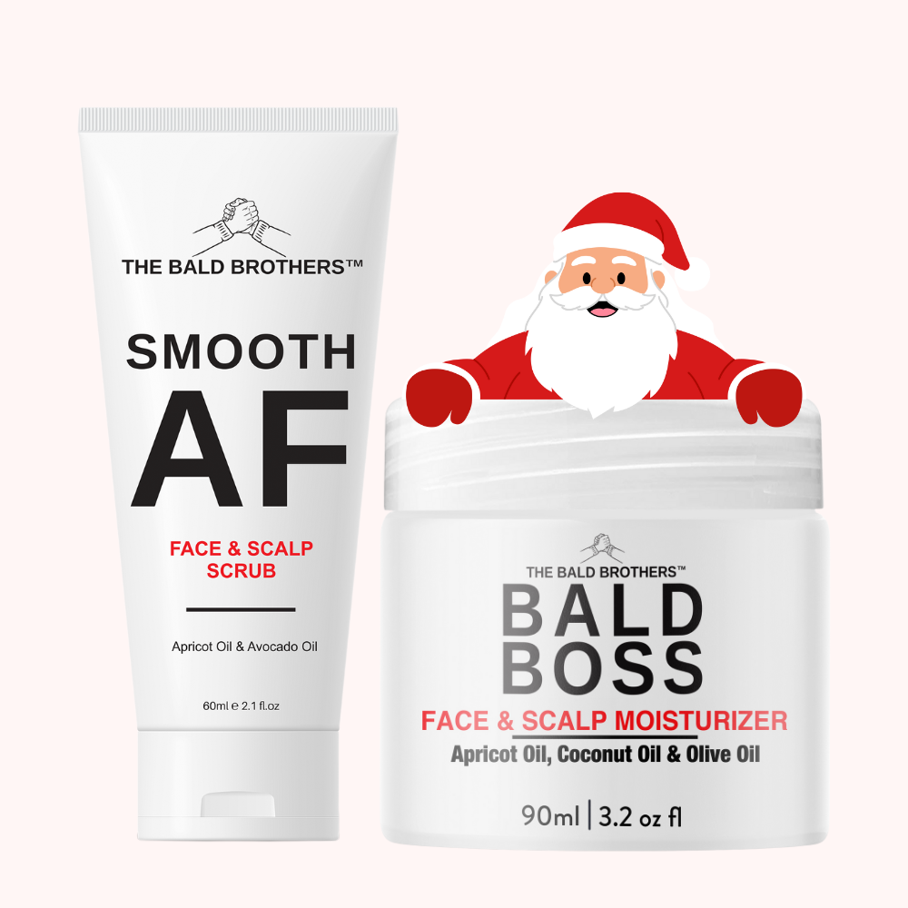 Bald AF Bald Head Care Set | Bald Head Moisturiser & Exfoliate Scrub Set