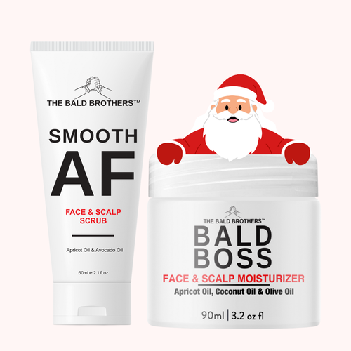 Bald AF Bald Head Care Set | Bald Head Moisturiser & Exfoliate Scrub Set